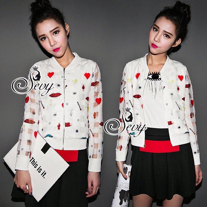 พร้อมส่ง แจ็กเก็ต Kiss Me เสื้อผ้าแฟชั่นเกาหลี