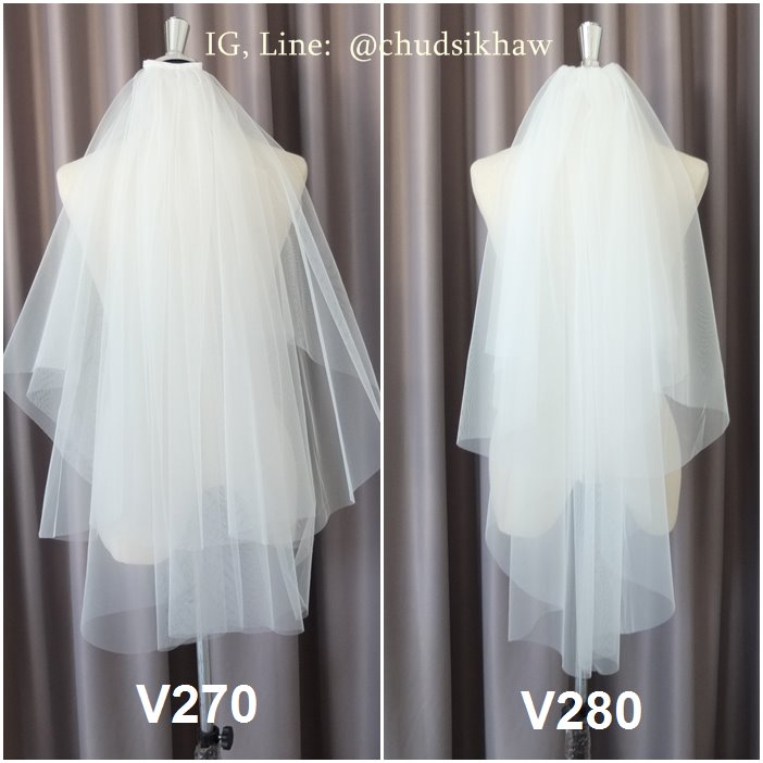 เวลเจ้าสาว ผ้าคลุมผมเจ้าสาว 80 ซม. นิ่ม ฟู (V270) รุ่นยอดนิยม (คลุมหน้าได้)