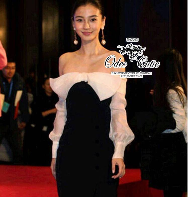 พร้อมส่ง เดรสยาวลุคหรูหรา ทรงเกาะอกเปิดไหล่