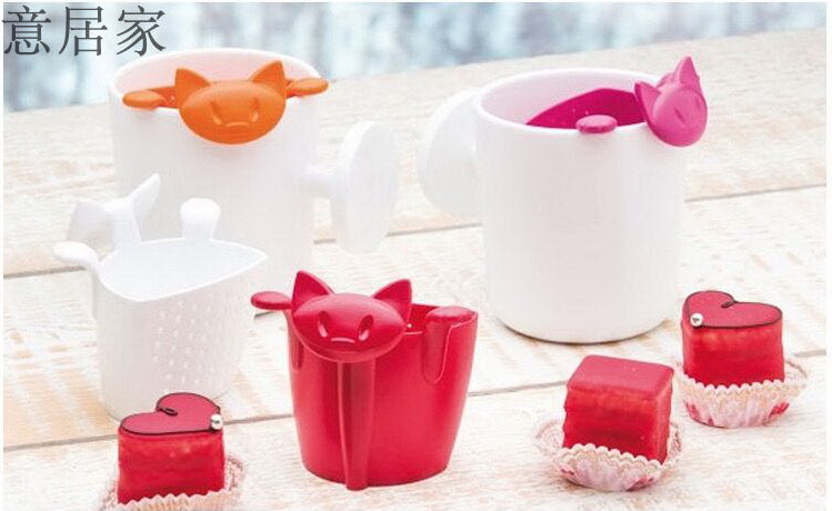 ที่กรองชา ซิลิโคน tea infuser ลายแมวเกาะถ้วย มี 3 สี