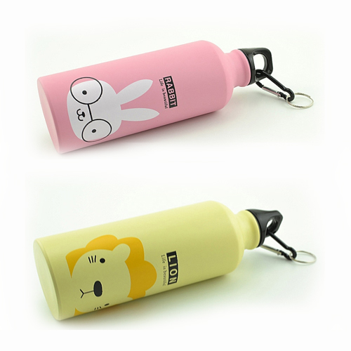 ขวดใส่น้ำสแตนเลส ใส่ได้ทั้งน้ำร้อนน้ำเย็น ขวดน้ำพกพา มีฝาปิด รูปน้องสัตว์น่ารัก