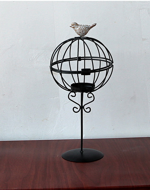 Pre-Order เชิงเทียน ที่วางเทียน กรงนกเหล็กทำสี Zakka มีสีดำ กับขาว