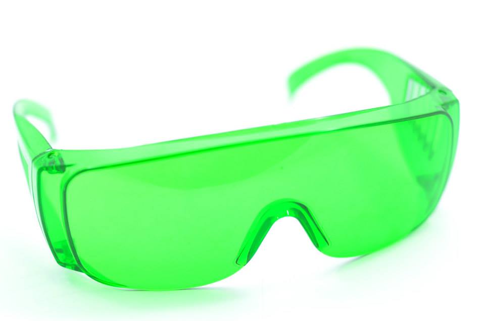 แว่นตากันน้ำ แว่นตากันลม สำหรับขี่จักรยาน safety glasses สีเขียว