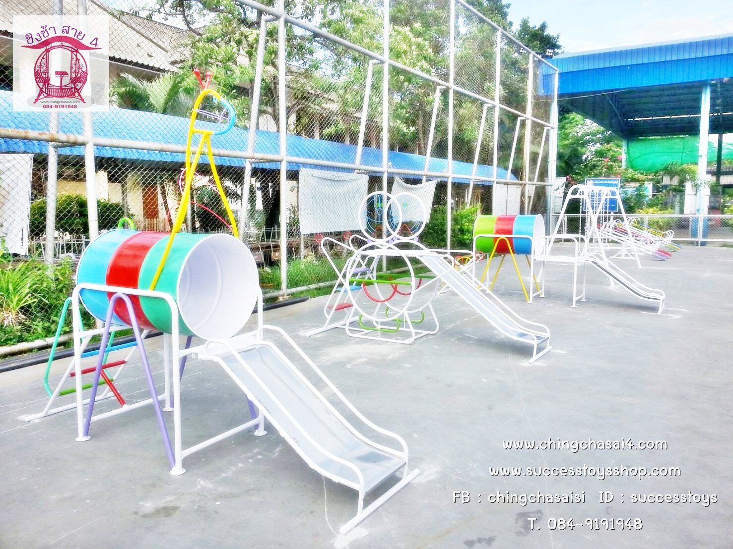 ผลงานการติดตั้งเครื่องเล่นสนาม จ.ชลบุรี