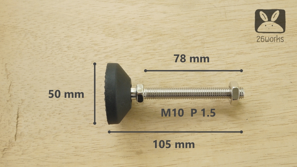 ขาฉิ่งยาง D50 M10x80 mm