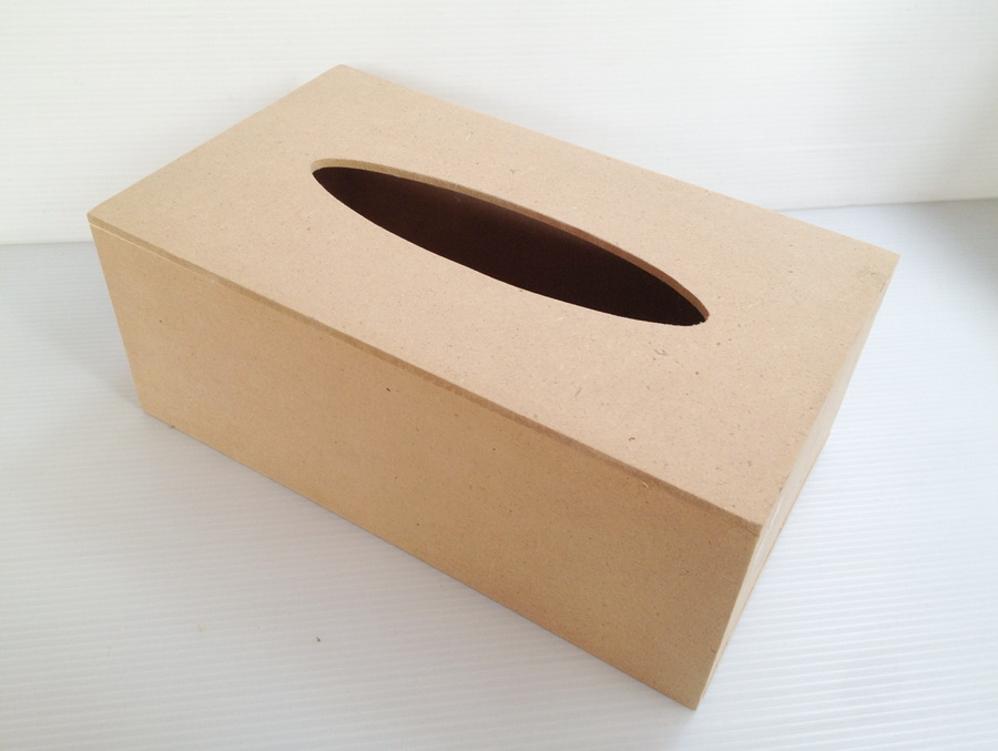 ชิ้นงานดิบไม้ MDF ทำ Decoupage งานเพนท์ กล่องใส่ทิชชู แบบยาว 5.75"x10"x4"