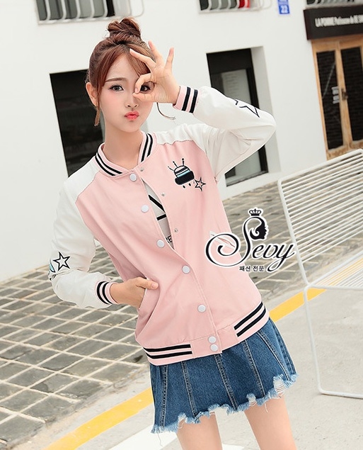 พร้อมส่ง เสื้อแจ็คเก็ตเบสบอลแขนยาว
