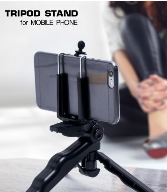 ด้ามจับกันสั่น ขาตั้งวางโทรศัพท์มือถือแบบสามขา Tripod Stand for Mobile Phone