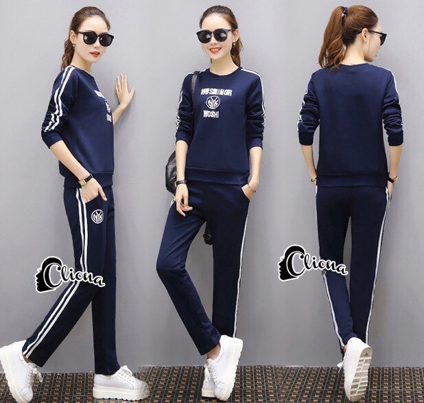 เสื้อผ้าแฟชั่นเกาหลี พร้อมส่ง เสื้อยืดกับกางเกงขายาว