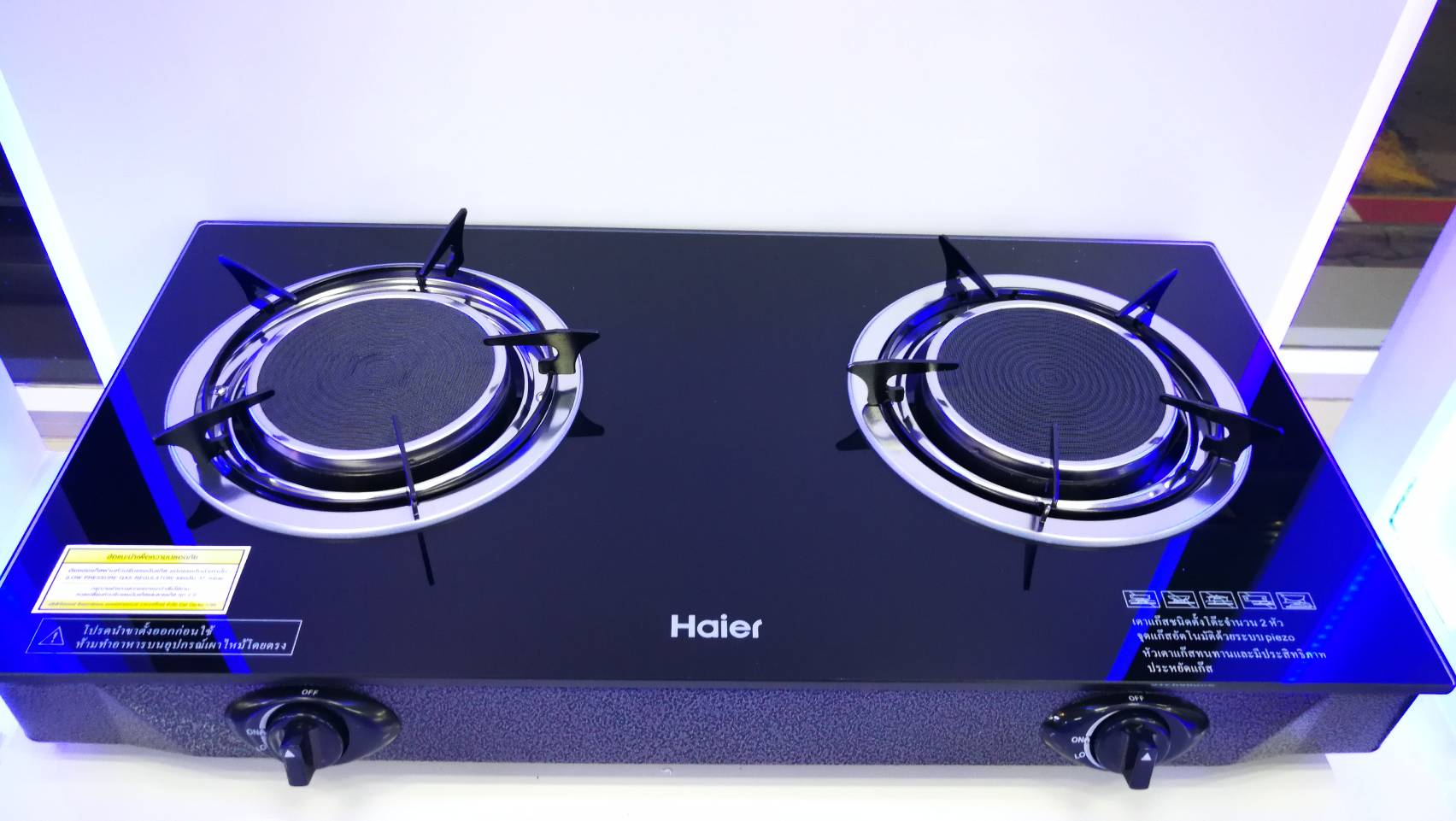 Haier เตาแก๊สอินฟาเรดหน้ากระจก 2 หัว ชนิดตั้งโต๊ะ รุ่น HIH722-T รับประกัน 2ปี