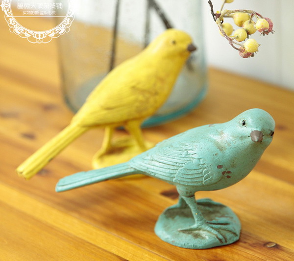 Pre-Order นกตกแต่ง Zakka มีสีเหลือง กับเขียว