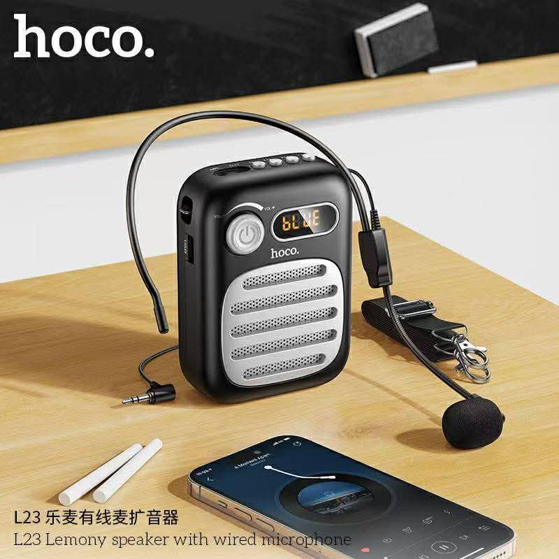 Hoco L23 Lemony speaker with wired microphone ลำโพงพกพาอเนกประสงค์ที่มาพร้อมไมโครโฟนแบบมีสาย