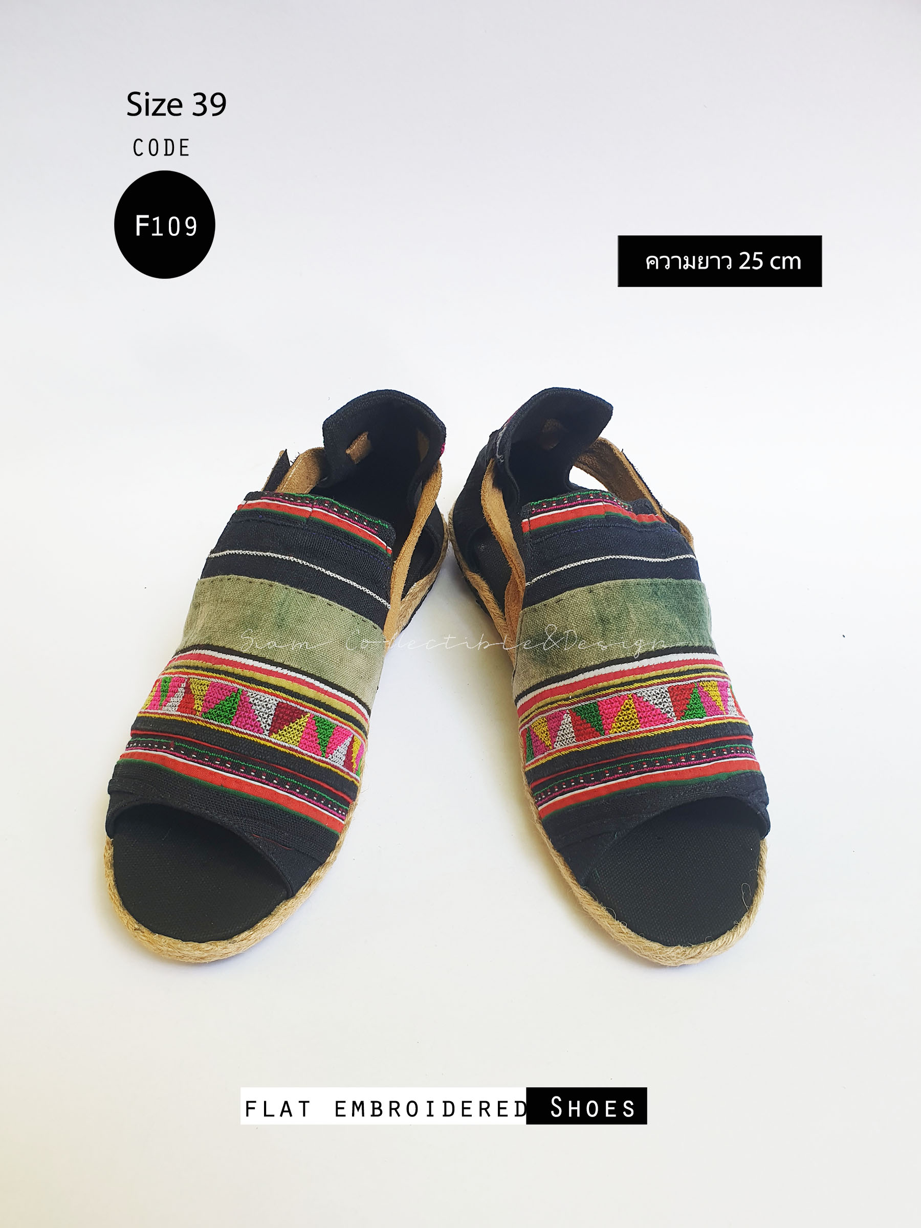 รองเท้าส้นเตี้ยแบบปิดส้นเท้า 109 / Size 39