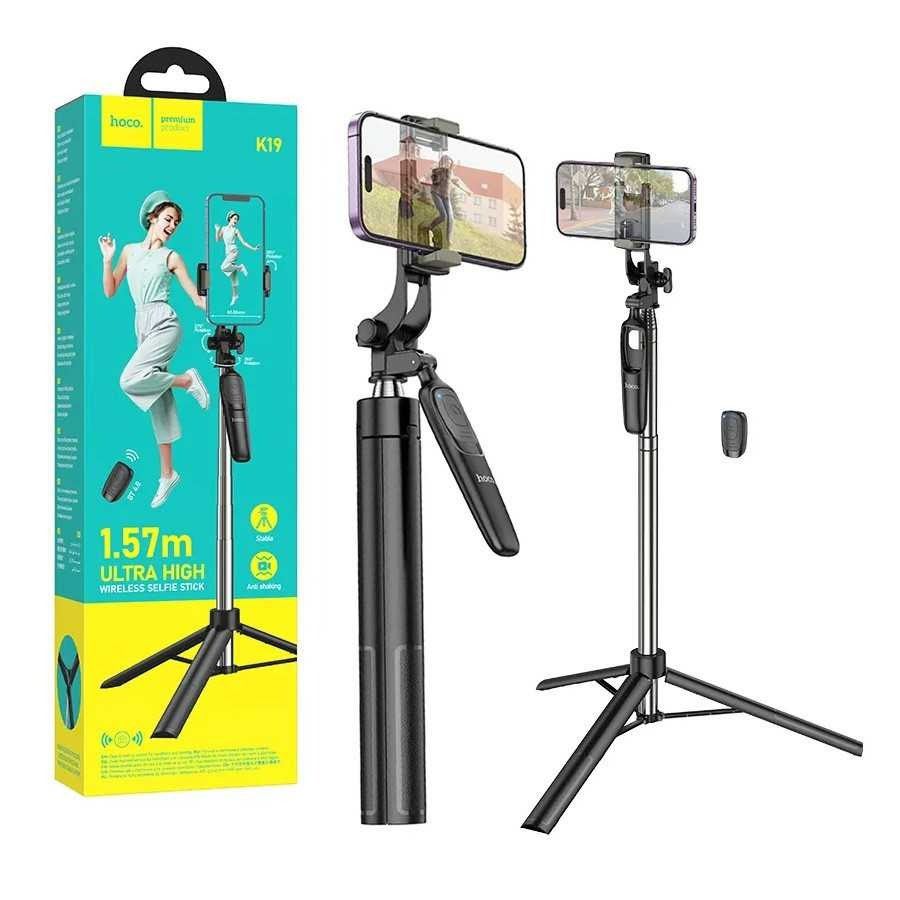 Hoco K19 Ultra High Wireless Selfie Stick ไม้เซลฟี่พร้อมขาตั้งยืดได้ มีรีโมทบลูทูธ