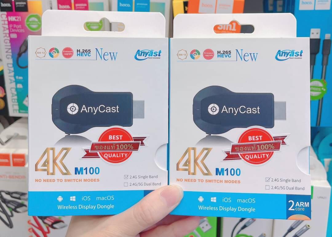 AnyCast 4K M100 ของแท้ 100% อุปกรณ์รับสัญญาณทีวี HDMI