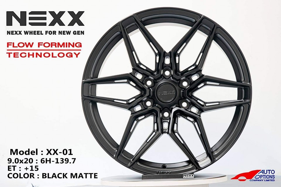 ล้อ NEXX XX01 ขอบ20x9.0 6รู139 ET15 สีดำด้าน Black Matt ล้อ Flowforming หนัก 11.7โล *ราคาต่อวง