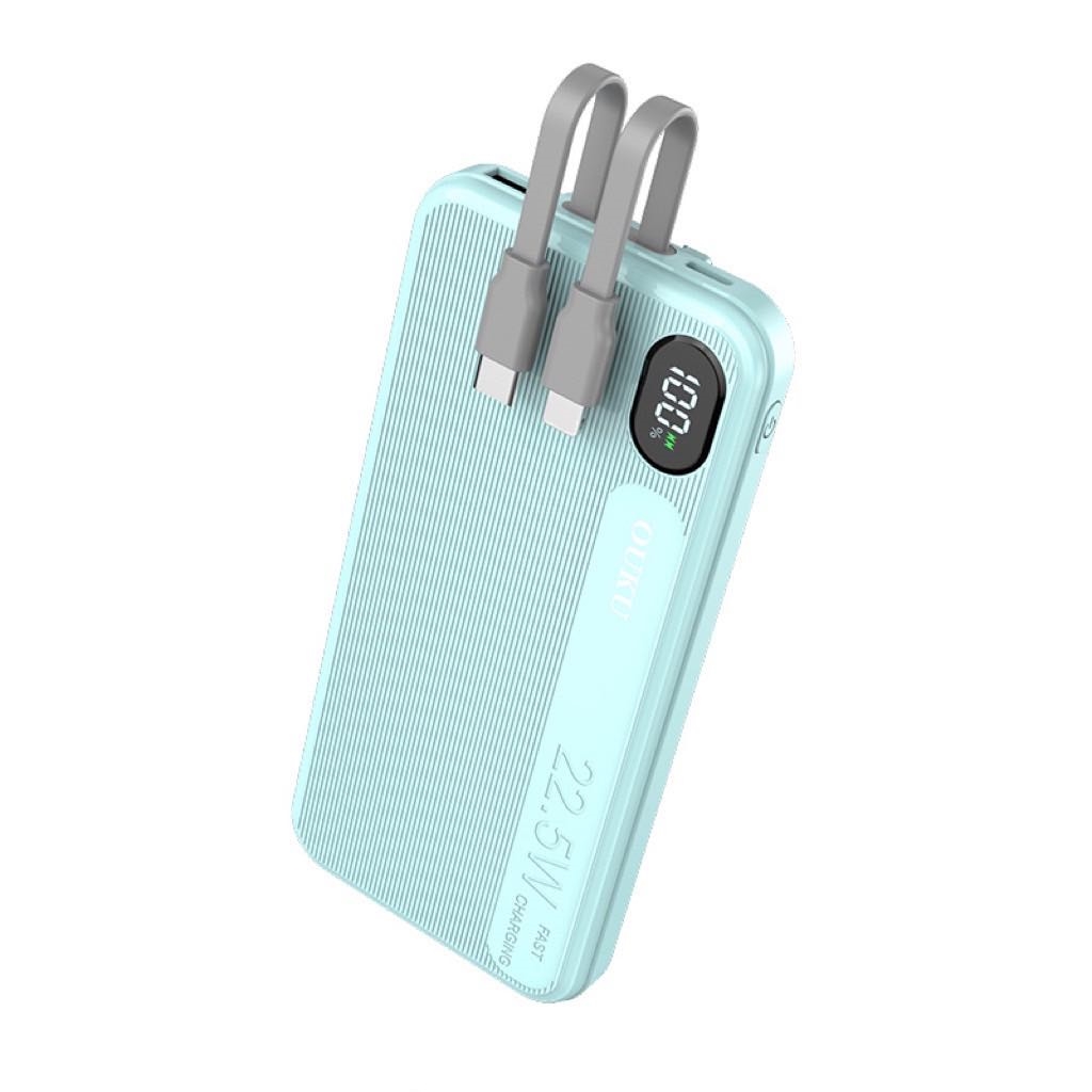 OUKU P16 แบตสำรอง 10000mAh ชาร์จเร็ว PD20W power bank fast charge LED Display มีสายชาร์จในตัว