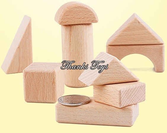 บล็อกไม้สีธรรมชาติ 100 ชิ้น