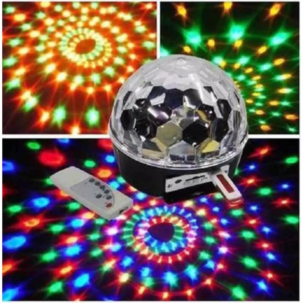 ไฟดิสโก้เธค ไฟเธค ไฟปาร์ตี้ พร้อมลำโพง MP3 ไฟเต้นตามจังหวะเพลง MP3 LED Magic Ball Light ของแท้