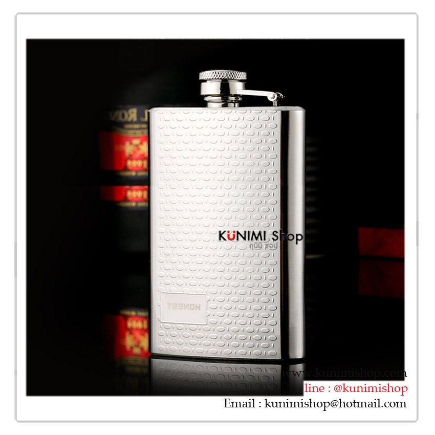 K027N กระป๋องใส่เหล้า (4OZ) 120 cc. ขนาด สูง 10.5 x 7 cm. สแตนเลสอย่างดี กระป๋อง ขวด ใส่เหล้า ใส่เครื่องดื่ม กะทัดรัด พกพา สะดวก