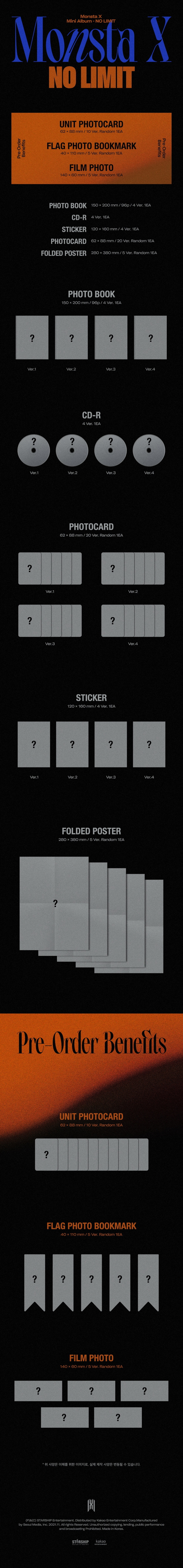 [Pre] Monsta X : 10th Mini Album - NO LIMIT (Random Ver.)