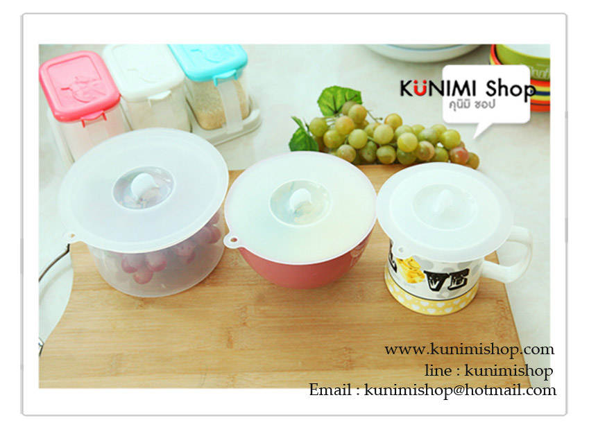  ฝาซิลิโคล ครอบแก้วน้ำ ระบบสูญญากาศ ติดแน่น สีขาวขุ่น วัสดุ : พลาสติก ขนาด : เส้นผ่าศูนย์กลาง 10.5 cm.