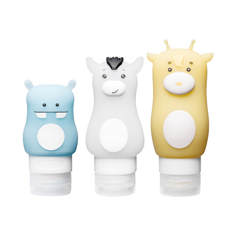 Pre-Order หลอดซิลิโคน ติดกระจก แบ่งโลชั่น ครีม เจล พกพา ลายฮิปโป ม้า ยีราฟ สุดน่ารัก