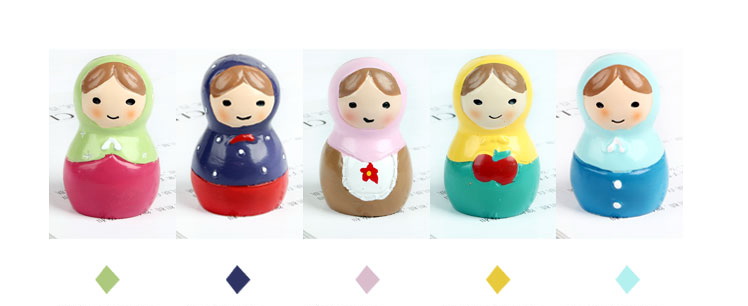 Pre-Order ตุ๊กตารัสเซีย ชุด 5 ตัว งานตกแต่ง Poly Resin Zakka