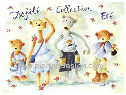 กระดาษเดคูพาจพิมพ์ลาย สำหรับทำงาน เดคูพาจ Decoupage งานฝีมือ งาน Handmade แนวภาพ ครอบครัวพี่หมี เท็ดดี้ แบร์ teddy bear มากันพร้อมทั้งพ่อแม่ลูก 2 จูงมือกันไปเที่ยวทะเล (ปลาดาว ดีไซน์)
