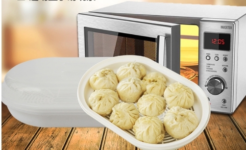 กล่องนึ่งอาหาร กล่องอุ่นอาหารในไมโครเวฟ กล่องอาหารใส่ไมโครเวฟได้ กล่องใส่อาหารอุ่นไม่โครเวฟได้ พร้อมชั้นแยก และฝาปิด