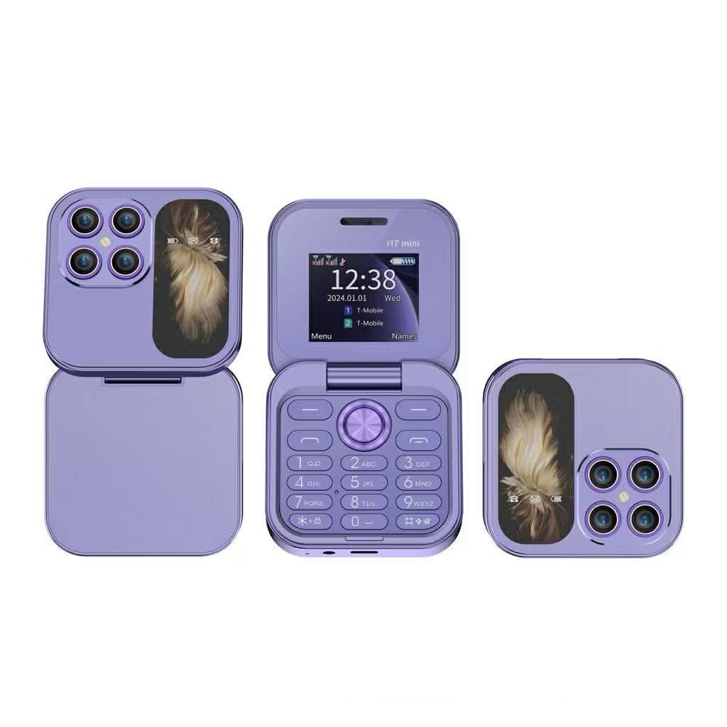 โทรศัพท์ มือถือ ฝาพับ i17pro mini phone ใส่ได้ 2 ซิม ถ่ายรูปได้ ขนาดกะทัดรัด พกพาสะดวก ดีไซน์สวยมาก