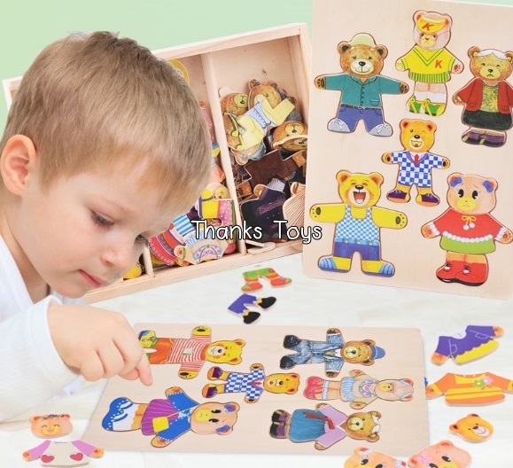 จิ๊กซอว์แต่งตัวครอบครัวหมีชุดใหญ่