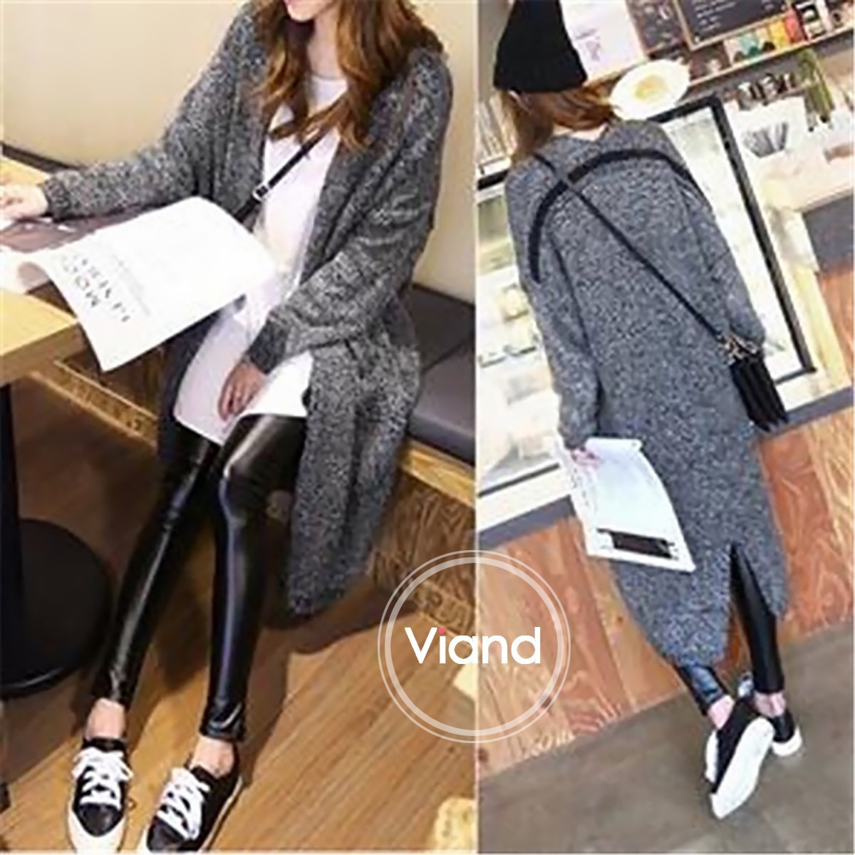 เสื้อผ้าเกาหลี พร้อมส่ง เสื้อคลุมไหมพรม หนานิ่ม