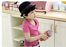 เสื้อผ้าเด็ก คอวีแขนสั้น(สีชมพูเข้ม) Niu-Bไซส์ 100