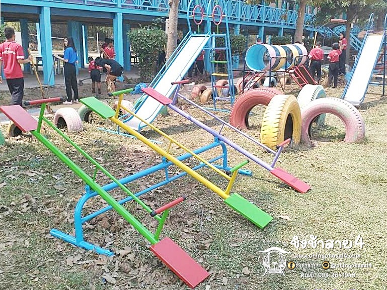 คานกระดก 6 ที่ (ที่นั่งเหล็ก)