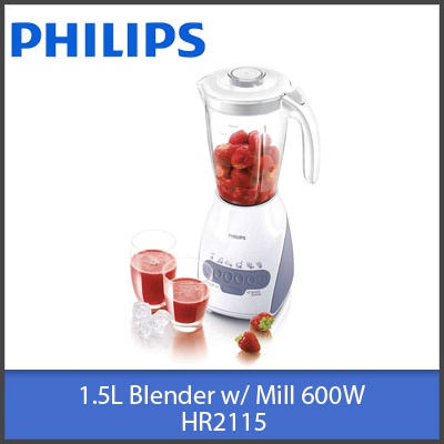 PHILIPS เครื่องปั่นน้ำผลไม้ พลังแรงสูง 600W ความจุ 2ลิตร รุ่น HR2115 รับประกัน 2ปี
