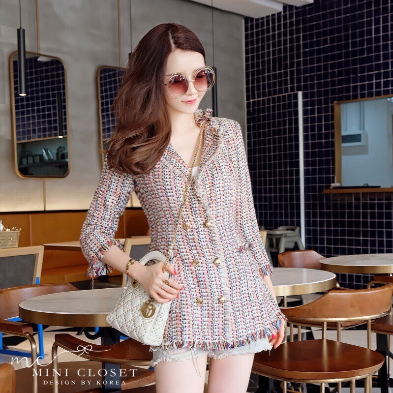 เสื้อผ้าเกาหลี พร้อมส่ง เสื้อคลุม เกรดพรีเมี่ยม สีชมพู