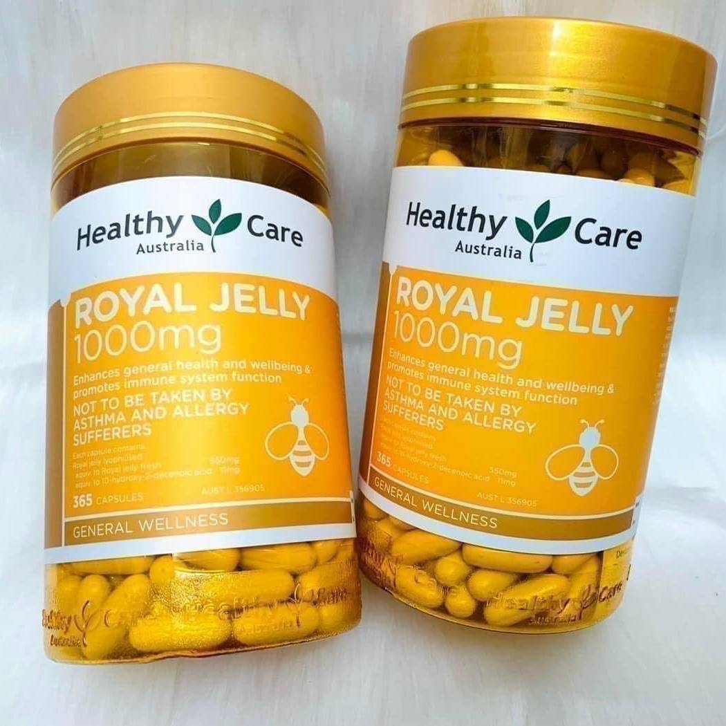นมผึ้งHealthy Care Royal Jelly 1000mg 365 Capsules เม็ดใหม่ ขายดีที่สุดในออสเตรเลีย