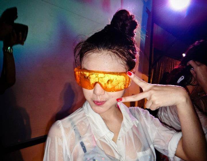 แว่นตากันน้ำ แว่นตากันลม สำหรับขี่จักรยาน safety glasses สีแดง