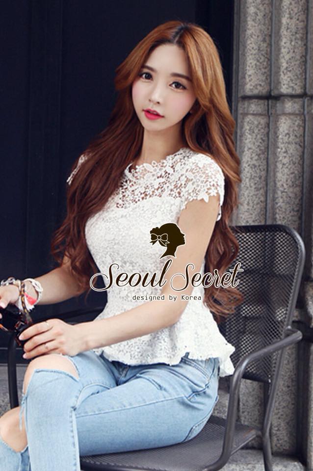 พร้อมส่ง เนื้อผ้าลูกไม้ทอลายดอกเดซี่เล็กๆ