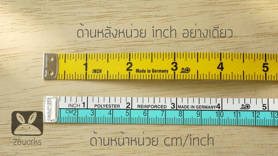 สายวัด Hoechstmass 152 cm/60 inch สีฟ้า-ขาว หลังเหลือง