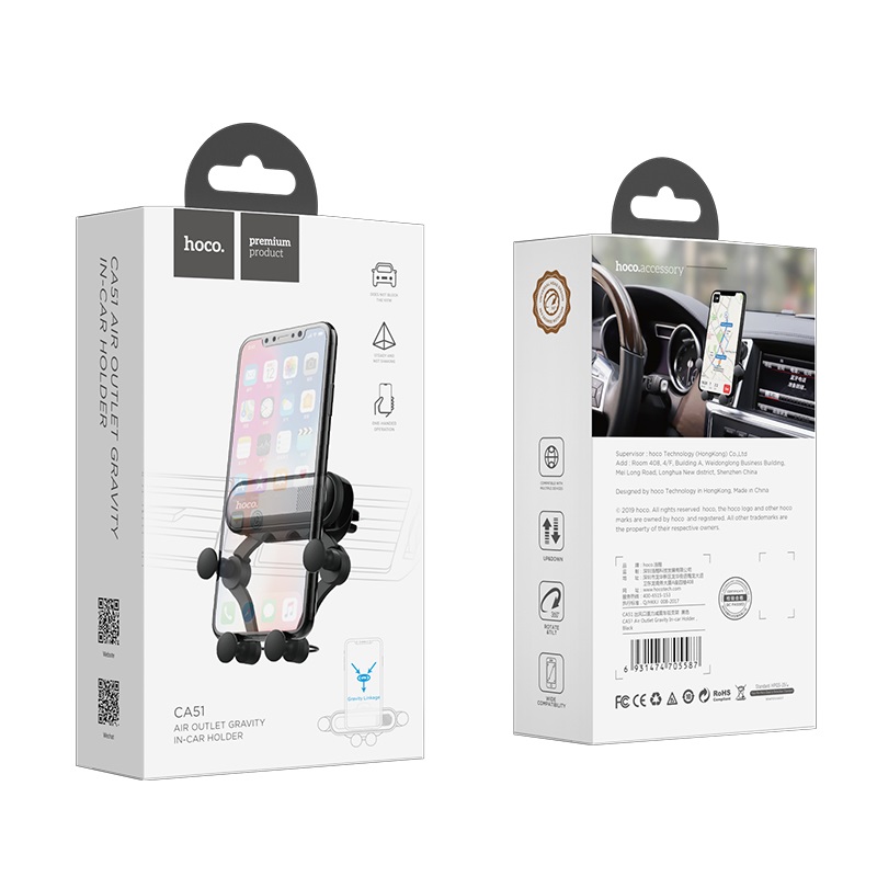 ขาตั้งมือถือติดช่องแอร์ในรถ Hoco Car holder “CA51” air outlet mount bracket