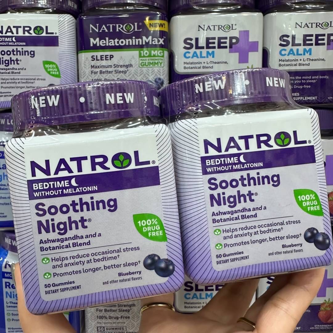 วิตามินคลายเครียด หลับสนิทNatrol Relaxia Night Calm 50 เม็ด กัมมี่รสเบอร์รี่ เคี้ยวๆ อร่อย