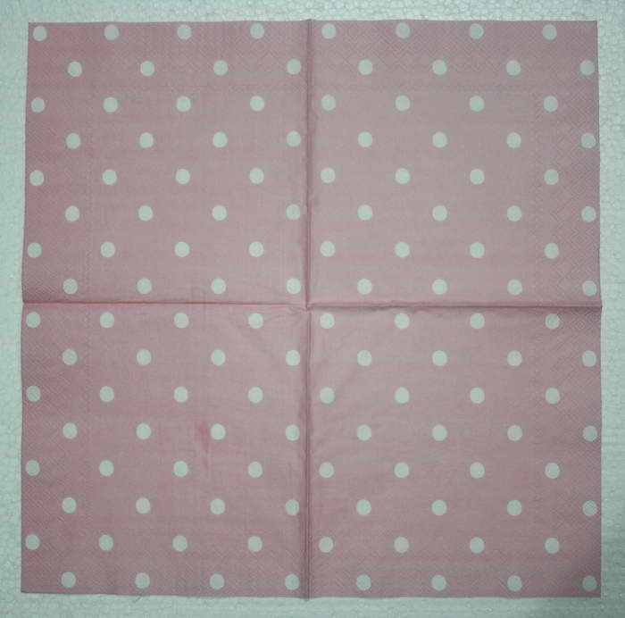 แนวภาพ Cath Kidston Polka Dot ลายจุด พื้นชมพูวินเทจ เป็นภาพกระจายเต็มแผ่น กระดาษแนพกิ้นสำหรับทำงาน เดคูพาจ Decoupage Paper Napkins ขนาด 33X33cm