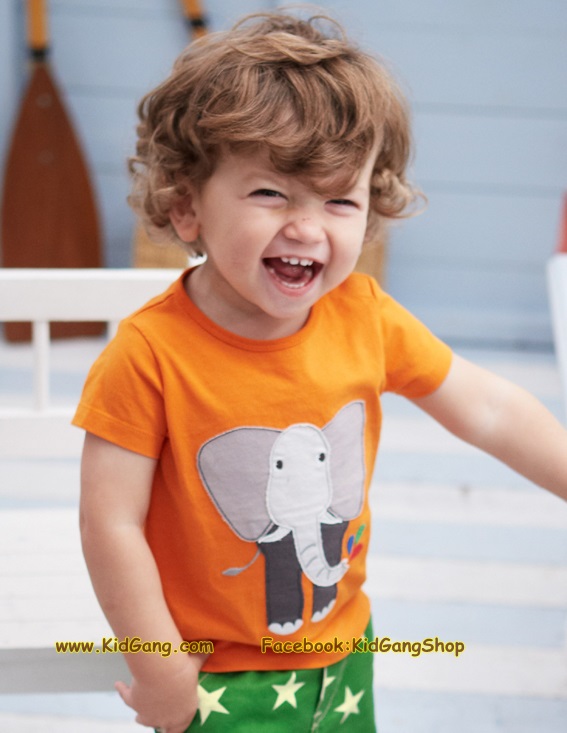 เสื้อเด็กเนื้อนิ่ม ลาย ช้าง ไซส์ 18-24ด,5,6 ปี