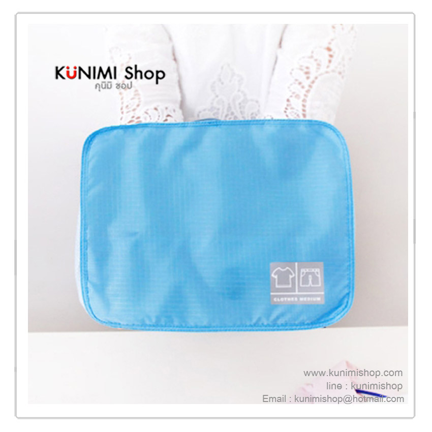 กระเป๋าจัดเก็บเสื้อผ้า (รุ่น Clothes Medium) จัดระเบียบกระเป๋าเดินทาง ผ้าตาข่าย มีซิบ เปิด - ปิด มาพร้อมหูหิ้ว จับถนัดมือ สามารถใส่ของได้หลากหลาย พับเก็บได้ พกพาสะดวก ขนาด : 39 x 25 x 15 ซม.