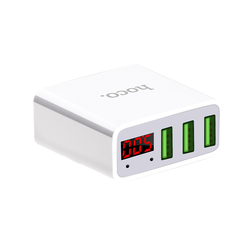 Hoco C15 Adapter 3 USB LED Charger หัวชาร์จไฟบ้าน ปลั๊กชาร์จ 3.0A ชาร์จเร็ว หน้าจอ LED