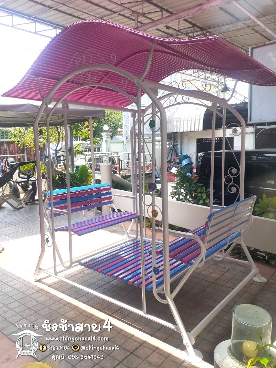 ชิงช้าใหญ่พิเศษมีหลังคา ( แบบเหลี่ยม)