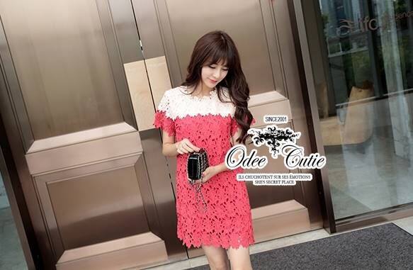 พร้อมส่ง เนื้อผ้าลูกไม้ทอรายละเอียดแน่น
