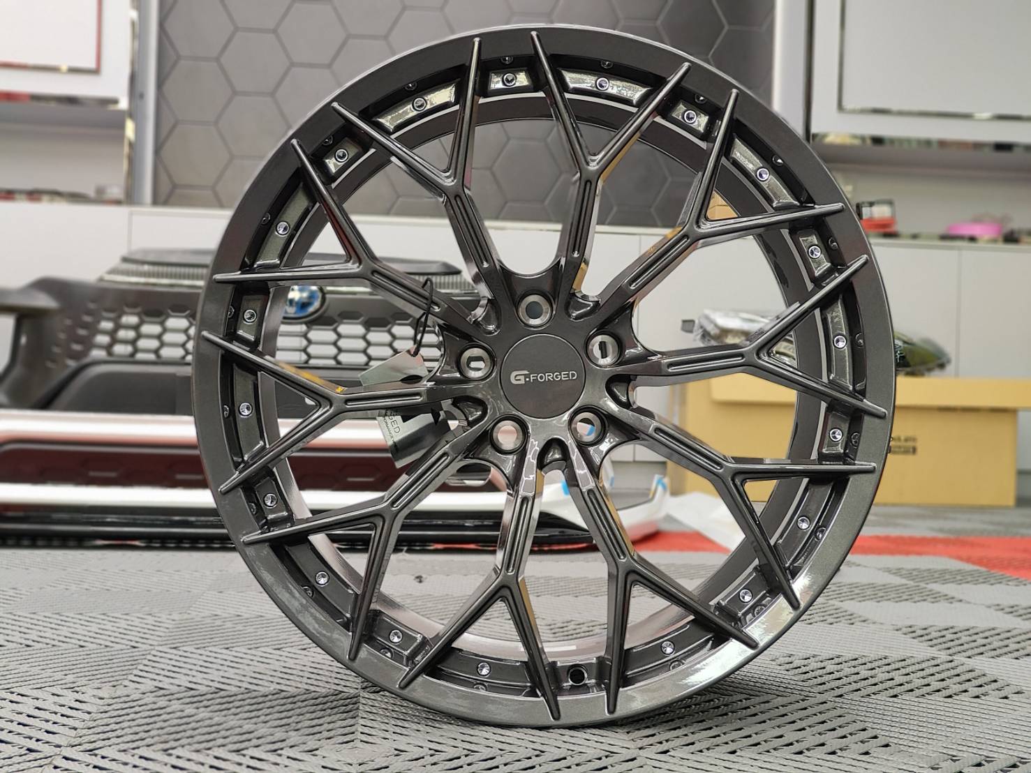 ล้อG FORGED GF-08 ขอบ20x8.5/10.0 5x112/114.3 ET32/40 Flowforming ล้อเบา สี Hyper Dark *ราคาต่อวง